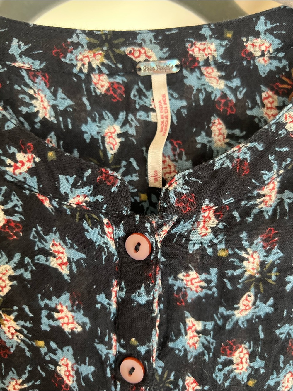 Free People Floral Ruffle Button-Front Blouse - Picture 5 of 5